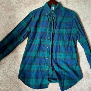 Like new Brooks Brothers Tartan Plaid Blue and Green Flannel Shirt.